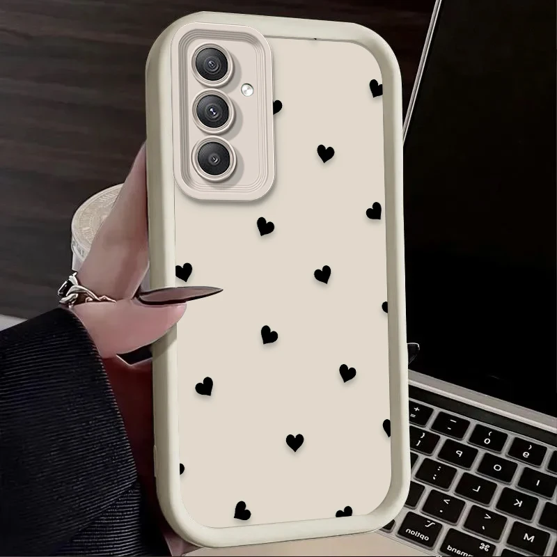 Black Love Heart Bowknot Case for Samsung Galaxy A20 A30 A54 A05 A05S A34 A24 A14 A53 A33 A23 A13 A32 A22 A12 A71 A51 A31 A50 view 3