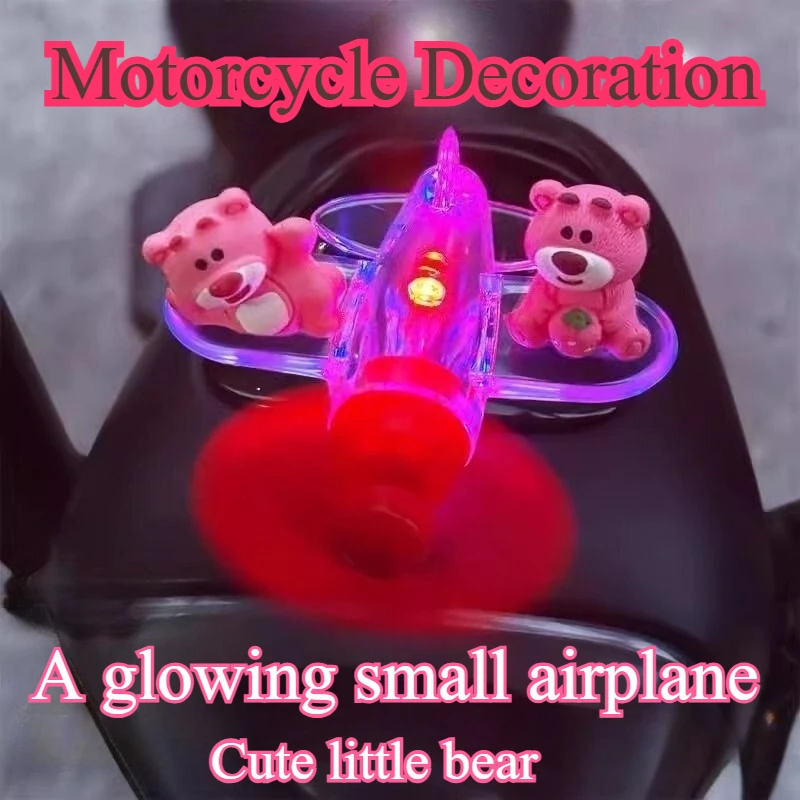 

Wind Power Generation LED Light Motorcycle Safe Riding Airplane Ornament for Motorcycles Handbar Car Rearview Mirror Decoration