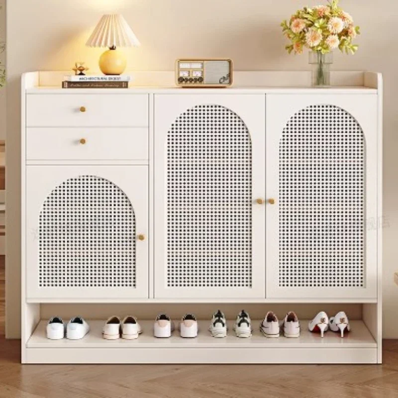 

Beutiful Strong Shoe Cabinet White Wood Design Balcony Storage Shoe Rack Space Saving Luxury Armoire Chaussures Home Furniture