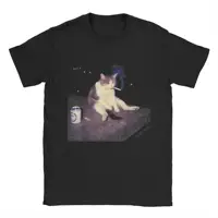 Cigarrillo gatito divertido fumar gato Meme estúpido Brainrot verano camisetas algodón Hipster camiseta para pareja camisetas de manga corta