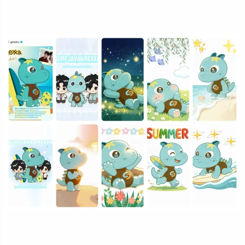 8/10PC/SET Surfjava Patchara Silapasoonthorn Bhobdhama Hansa Q Image Rexxa Mascot Card Sticker Double-sided Printing 3inch Card