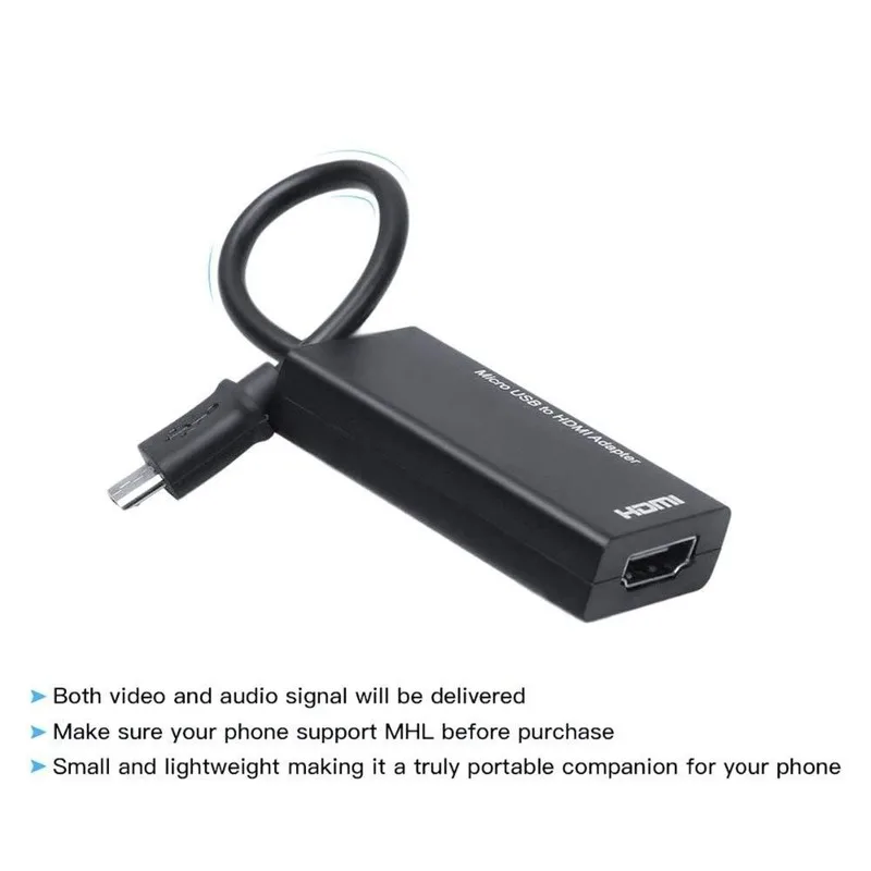 For Type C & Micro USB To HDMI-compatible 1080P HD Audio Video Cable for HDTV Converter Adapters Android Phone Tablet view 5