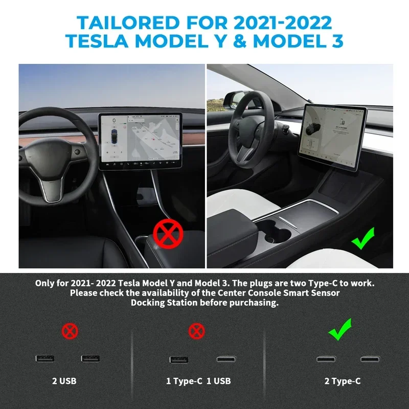 Per Tesla Model 3 Y 2021 2022 27W caricatore rapido Hub Shunt USB Docking Station intelligente adattatore per auto estensione Splitter alimentata