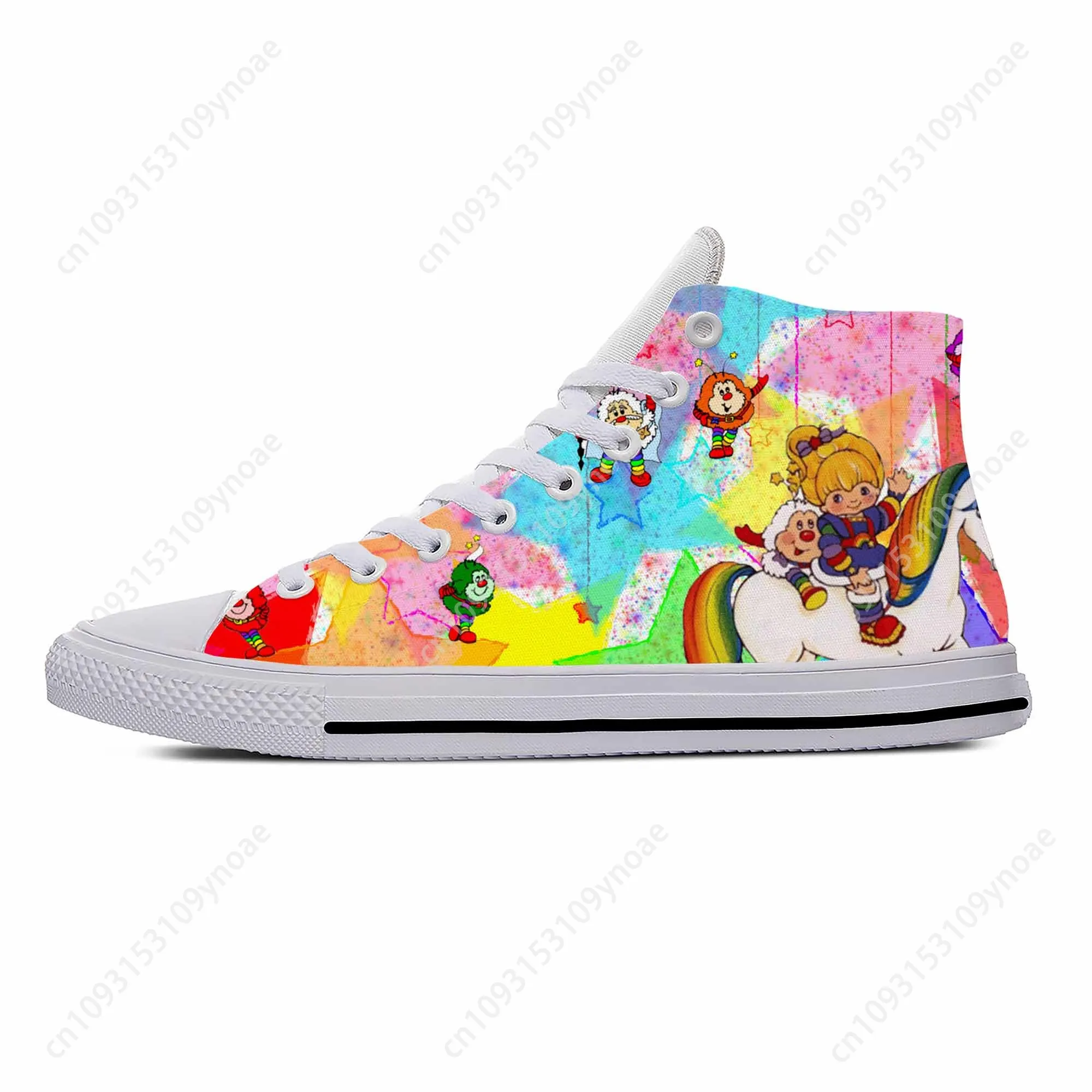 Brite Anime Cartoon Manga Comic Rainbow Fashion Casual Cloth Shoes High Top Lightweight Breathable 3D Print Men Women Sneakers