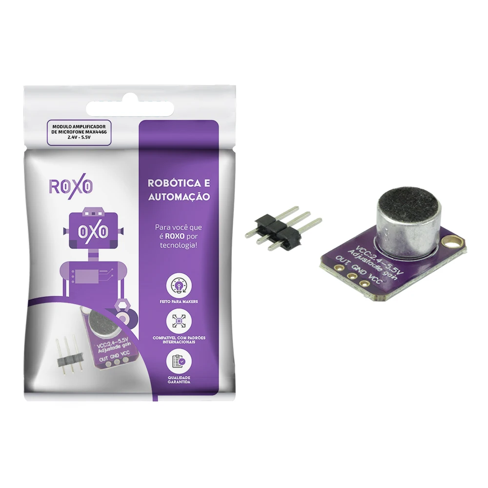 MAX4466 2.4V Microphone Amplifier Module-5.5V-RoXo