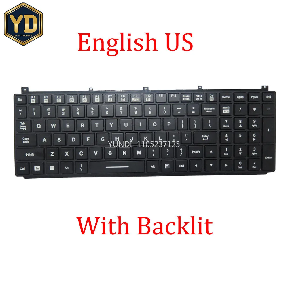 YD Laptop With Backlit Keyboard For Getac NK5103-03300T-10 United States US Black With Frame New