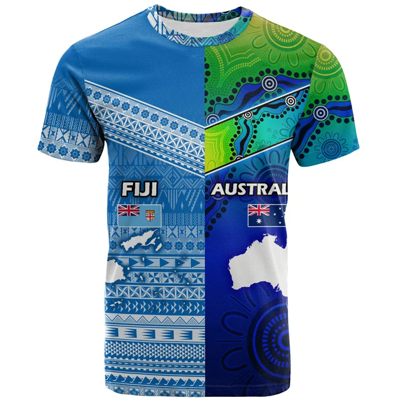 Personalised 3D Fiji Polynesian Hawaii T-Shirt Fiji Independence 1970 Tapa Style Tshirt Men Women Streetwear Unisex Tee Tops