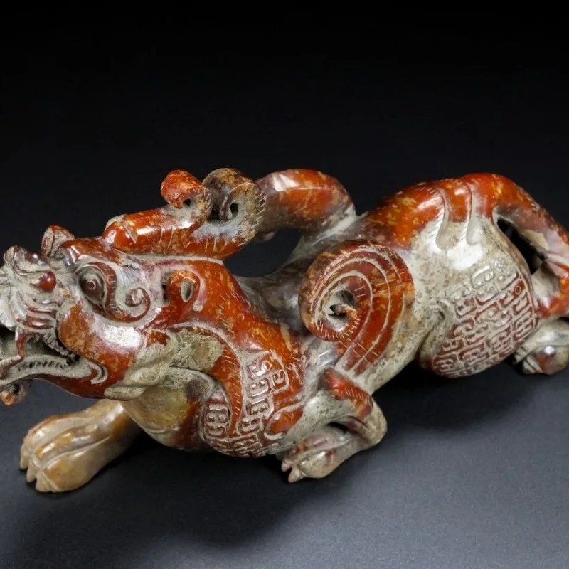 

, Beast, the jade is delicate, the pulp is thick, the color is deep into the bone, and the carving is fine