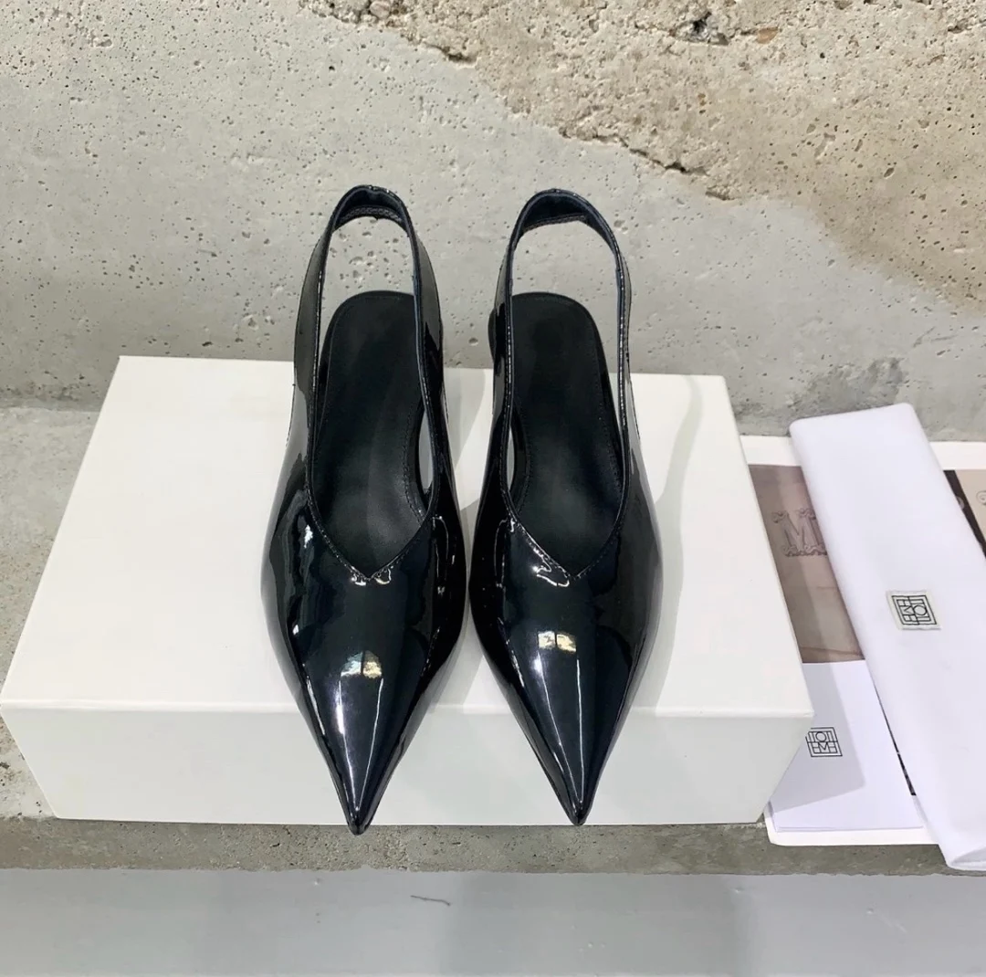 

Slingback Low Heels Point Toe Sandals Sexy Pumps Women Shoes Suede Tacones Designer Zapatos De Mujer Dress Talons Femme Fashion