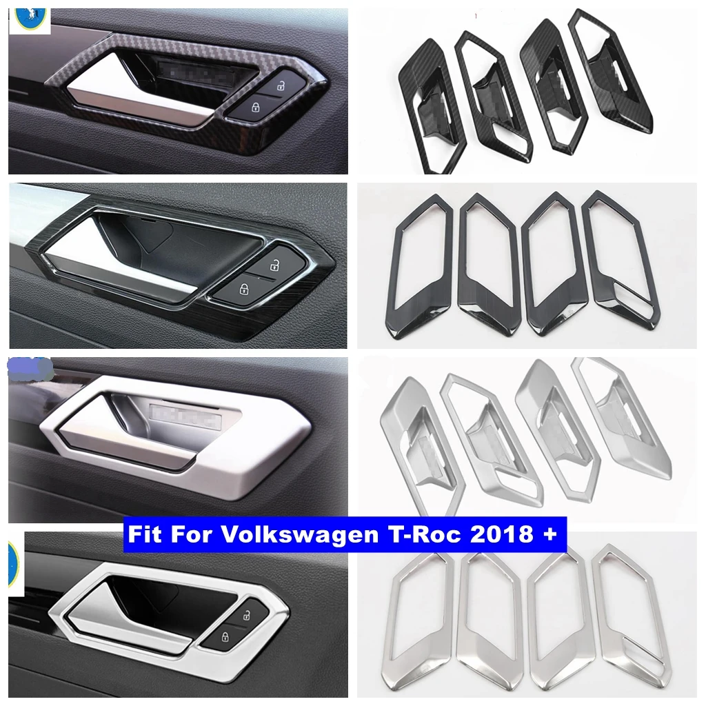 

Car Styling Inner Door Handle Bowl Covers Trims Stickers Decoration Accessories For Volkswagen T-Roc T Roc 2018 - 2022 Interior