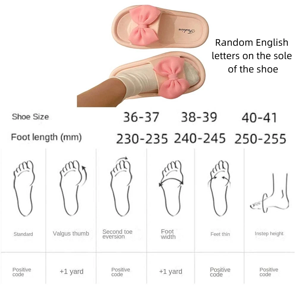 Cute Cartoon Bow Slippers Platform Anti Slip Slides Sandals 3D Bowknot EVA Outer Wear Shoes Summer Beach