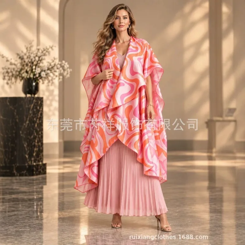 Pleated Light Luxury Organza Outerwear+Short Sleeve Pants Set 3-Piece Loose Plus Size Long Pants Suit Elegant and Fashionable