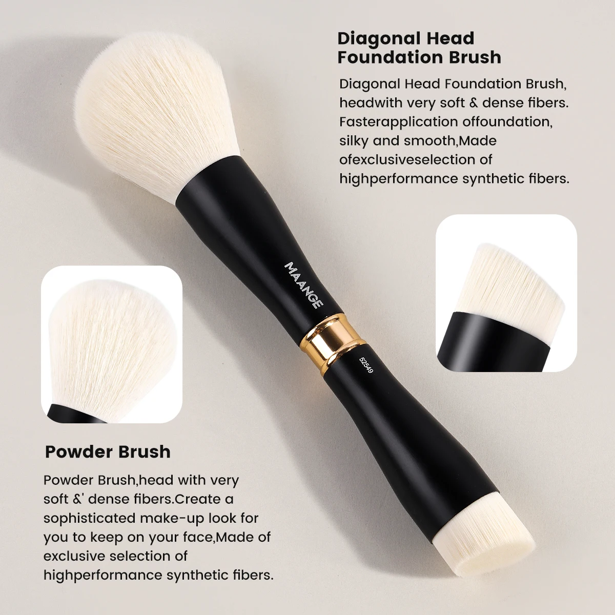 MAANGE 13 ชิ้น High-end Double Head ชุดแปรงแต่งหน้ากระเป๋าเก็บของขวัญกล่องสําหรับรองพื้นคอนซีลเลอร์อายแชโดว์เครื่องมือความงาม