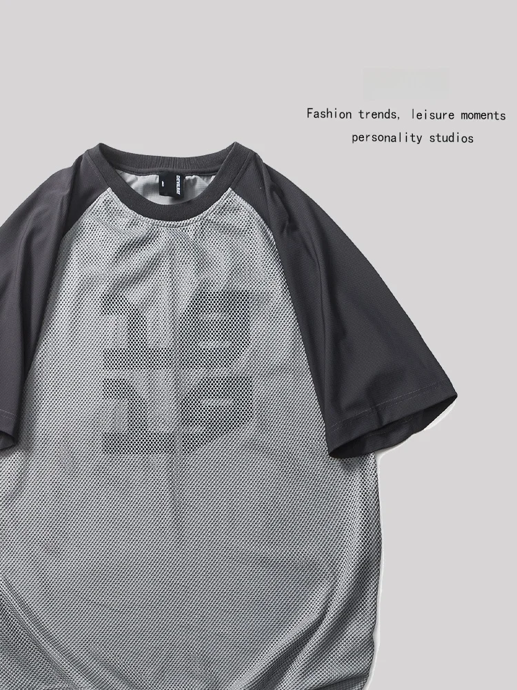 

Летняя футболка ANXIE с коротким рукавом для мужчин и женщин, модная одежда с цветными вставками и защитой от УФ-излучения, бренд Ander