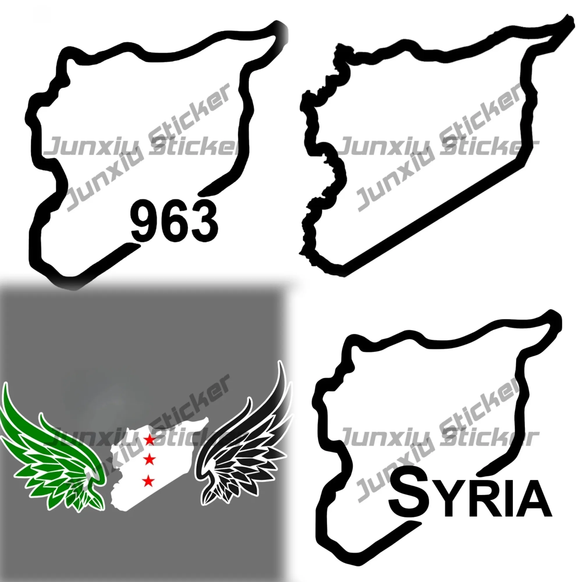 

Syria 963 Minimalist Outline Graphic Vinyl Sticker Car Decal for Bumper Rear Window Laptop Scratch Resistant Decor Accessories