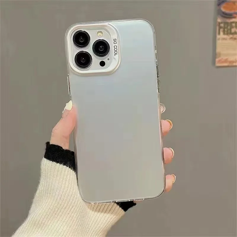 Black White Colorful Silver Case For iPhone 13 14 12 15 Pro Max 11 12 Mini  8 7 14 Plus SE XS Max XR X PC Phone Case Cover