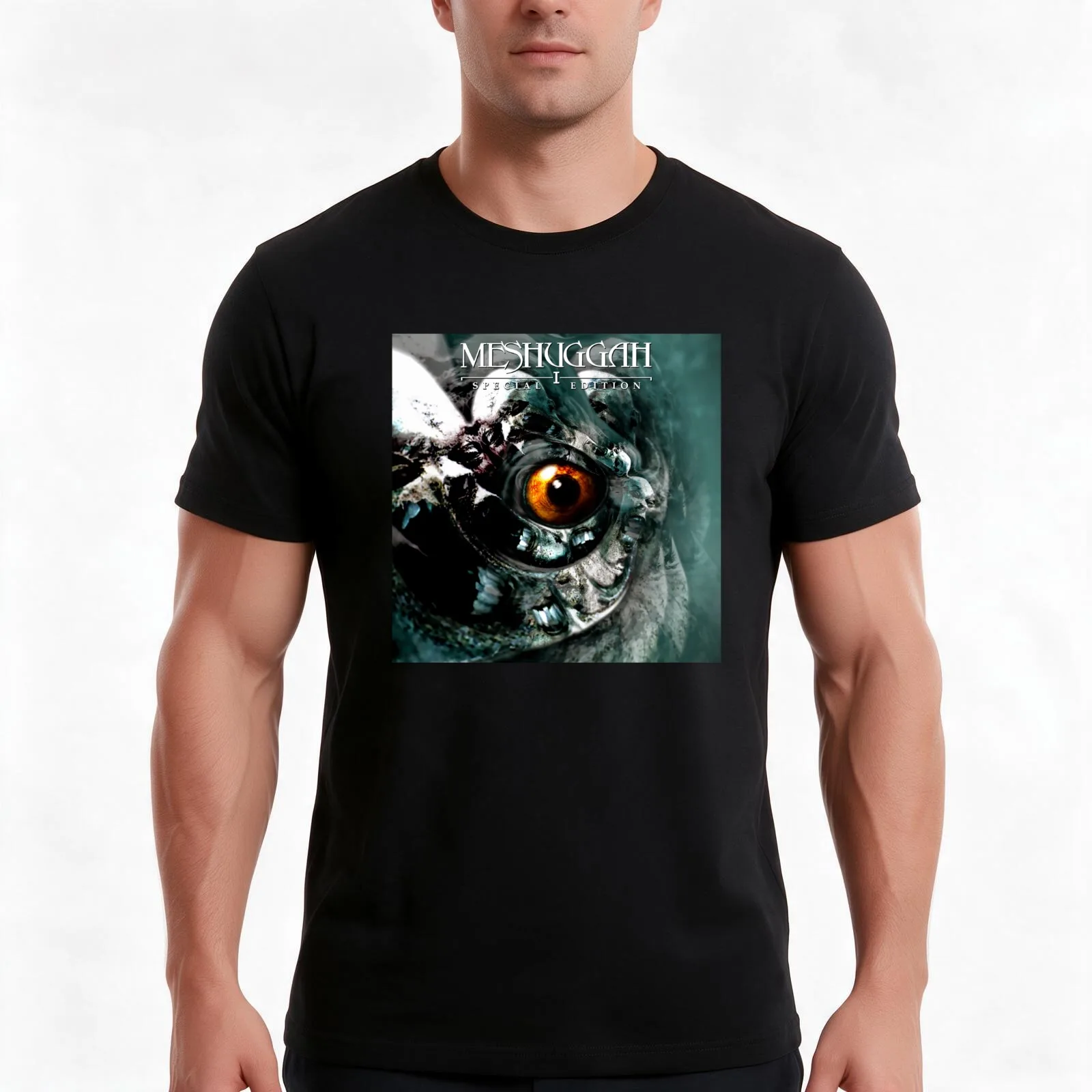 Meshuggah I 2 Album Cover. T-Shirt Summer Casual Cotton Tee Oversized Streetwear Tops Vintage Graphic Print Unisex Men Women