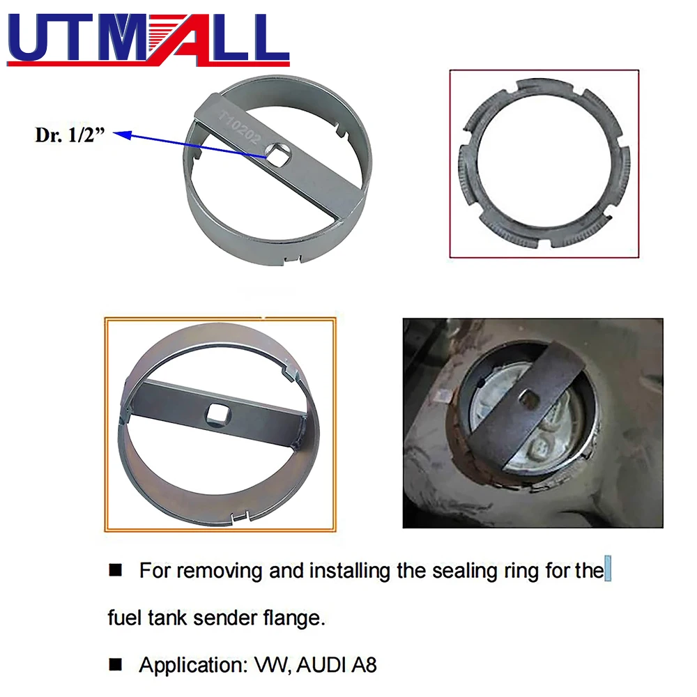 T10202 Fuel Tank Sealing Ring Removal Tool For VW/AUDI Fuel Tank Remover&Installer Gasoline Pump Wrench Tool