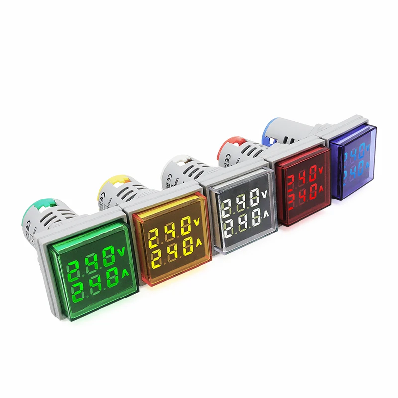 1PC Square LED Digital Voltmeter Ammeter AC20-500V 0-100A 110V 220V Voltage Current Meter Voltammeter Volt Amp Tester Detector