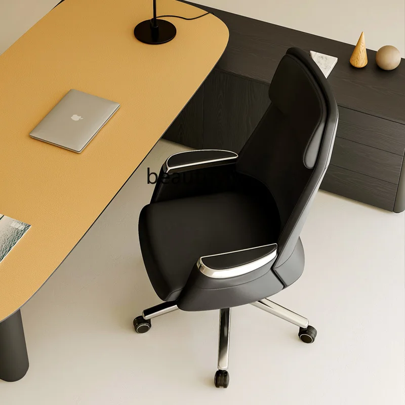 

Boss, leather backrest office, leather chair big class, home study comfortable sedentary office