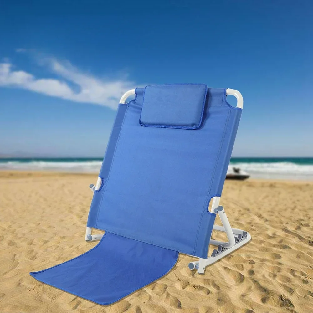 

Portable Folding Adjustable Stainless Steel Disability Backrest Bed Support Beach Travel Lounge