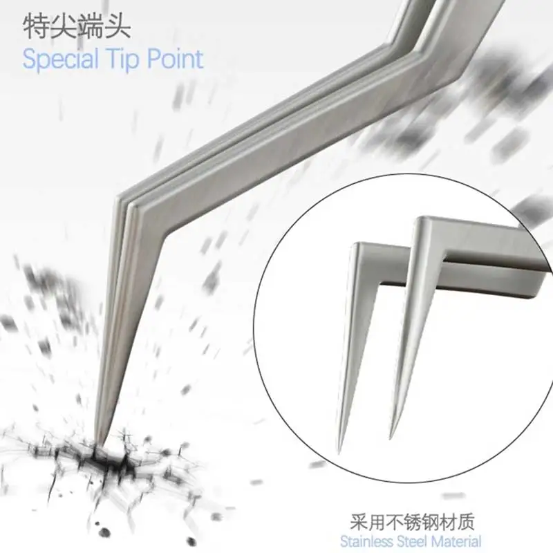 Aax-17 Stainless Steel Tin Positioning Tweezers - Precise Tin Wire Clamping, Non-slip Wear-resistant
