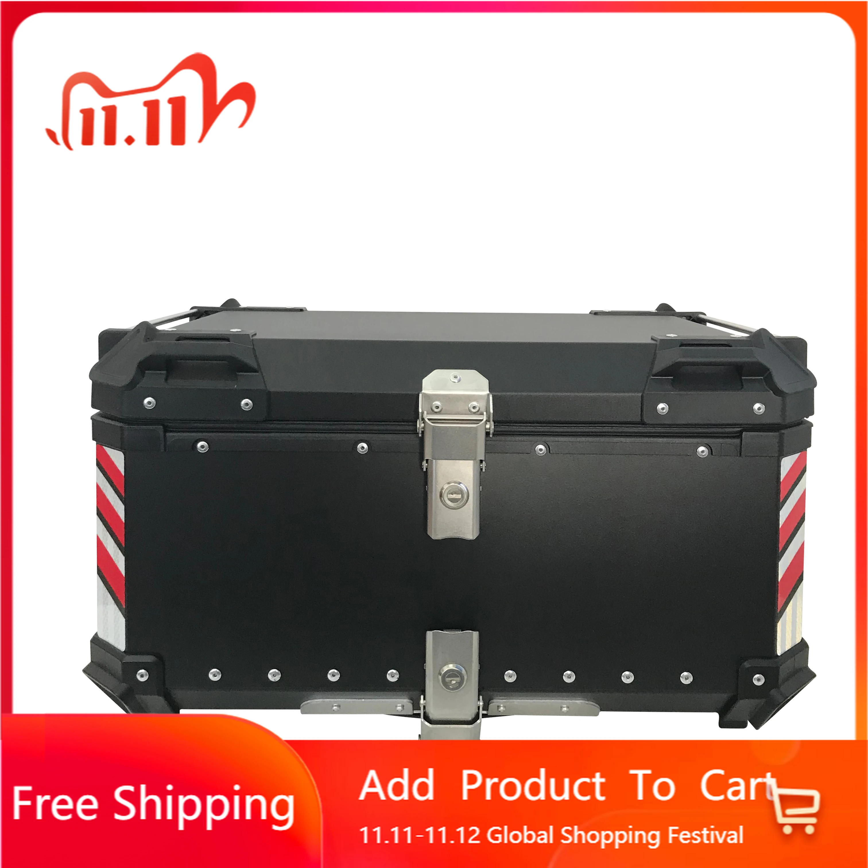 

STLF 65L Gear Box for Motorcycle Tail Boxes Food Deliver Sec Top Bajaj Motorcycle Alloy Top Box Storage case Aluminum Alloy