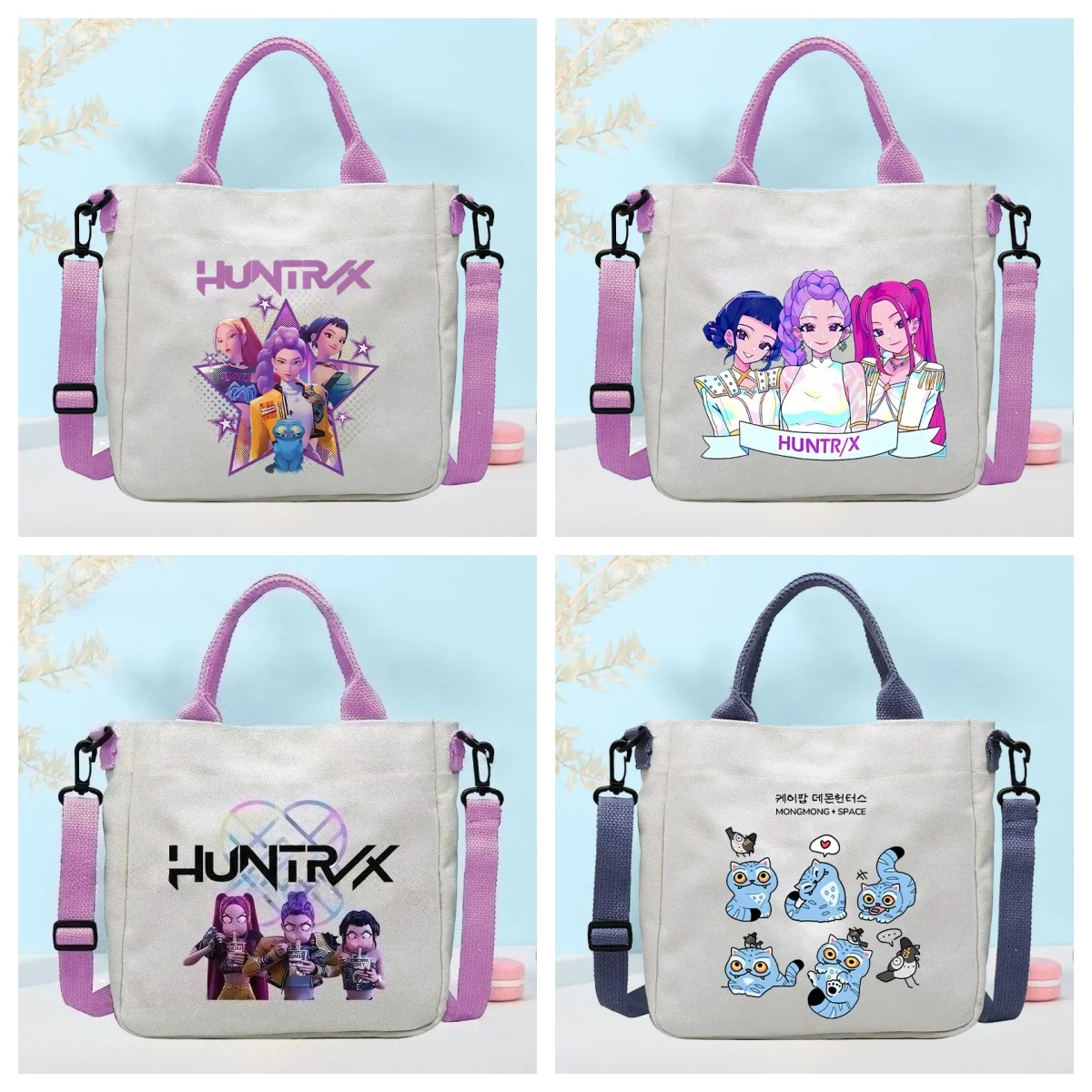 Sac à bandoulière en toile K-pop Demon Hunters, sacs à bandoulière à la mode Anime pour étudiants, sac à main probable, fourre-tout Simple, en Stock