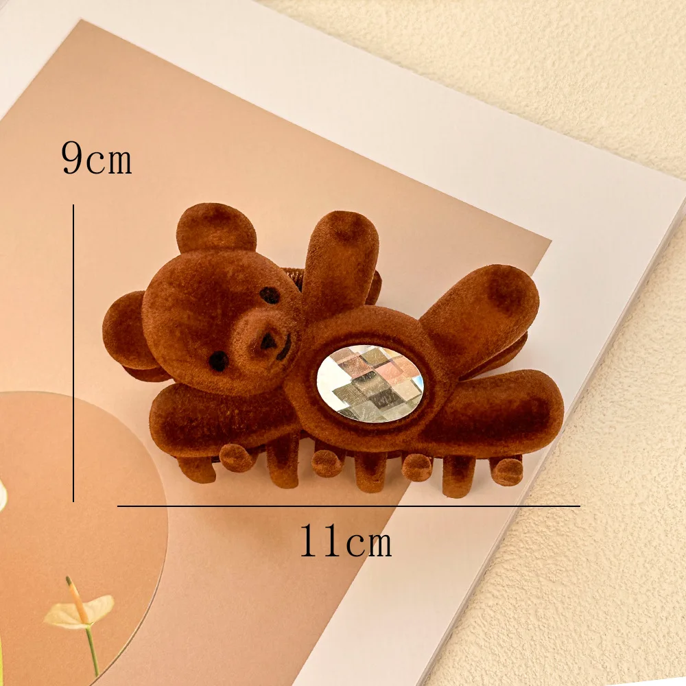 1 Stück süße winkende Teddybär-Haarspange mit hohem ästhetischem Wert, Strass-Stirnband, Hai-Clip, Valentinstag-Haar-Accessoire – Detail 11