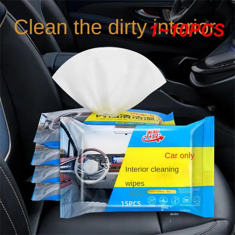 1~10PCS Car Seat Interior Wet Tissue Surface Dust Removal Universal Convenient Gentle Portable Car Interior Accessories