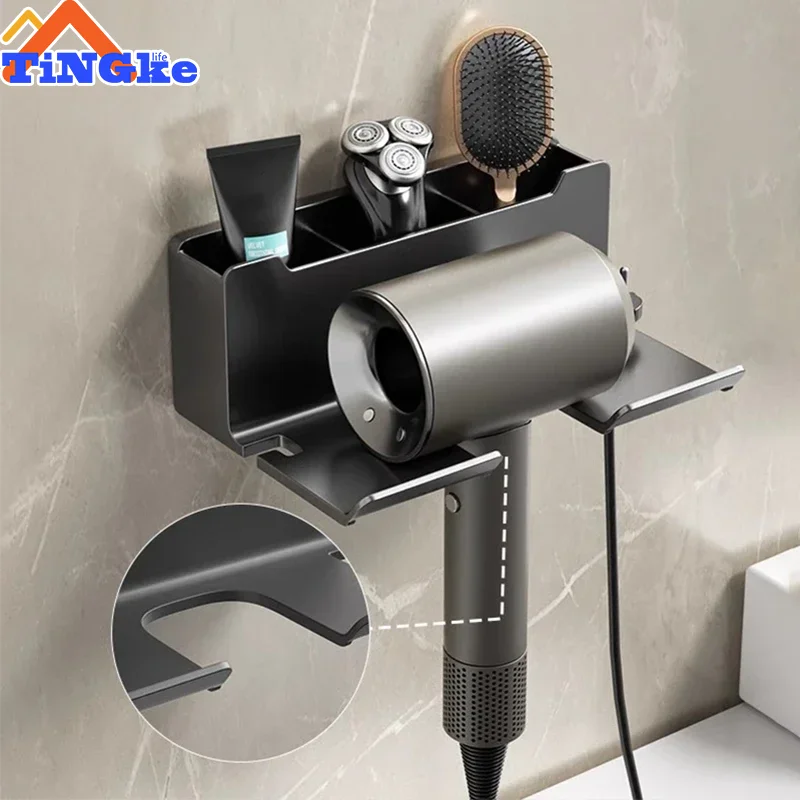 Wall Mounted Hair Dryer Bracket Bathroom Rack Storage Rack Hair Dryer Holder Storage And Sorting Bracket Bathroom Accessories