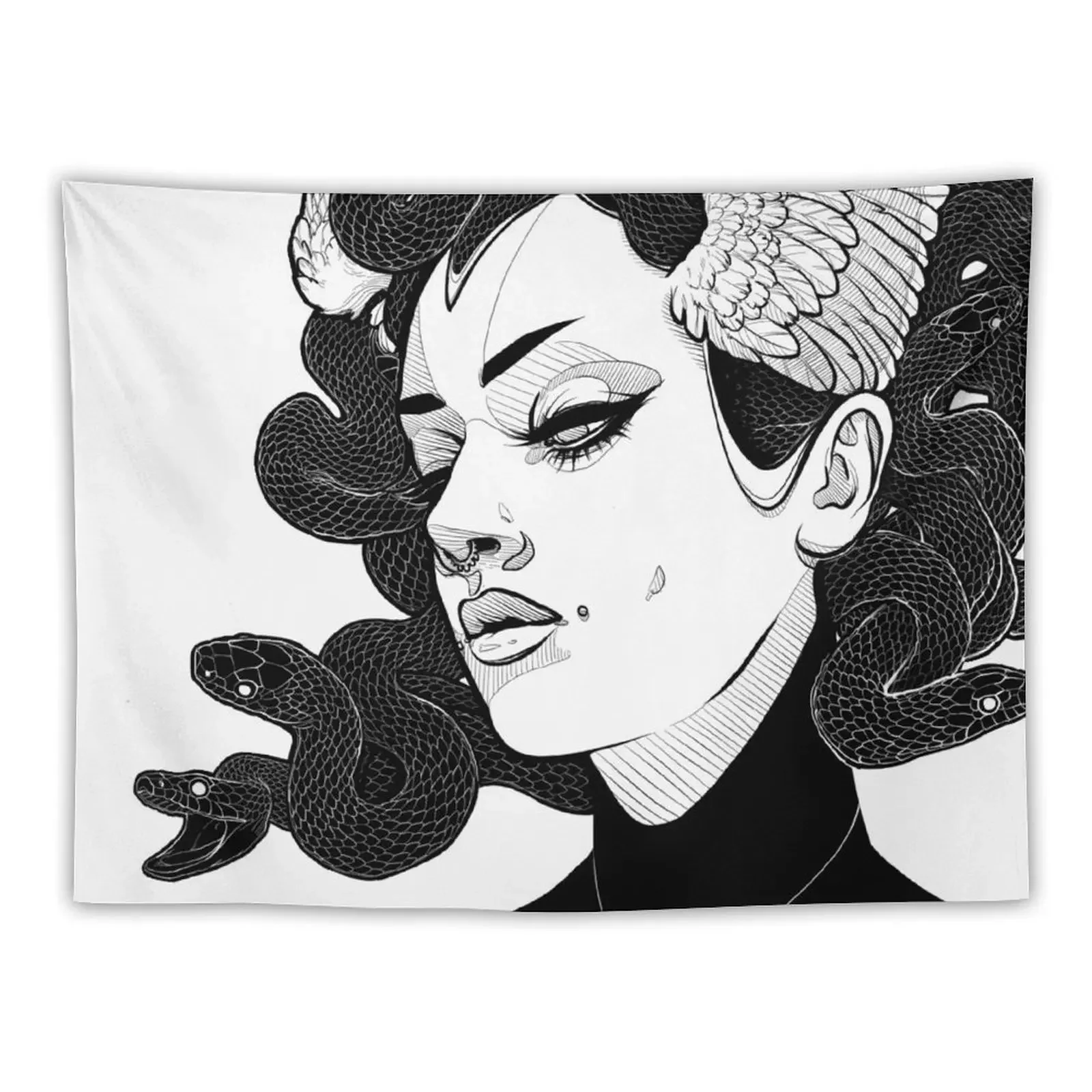 Medusa (Black Snakes) Tapestry Carpet On The Wall Home Decor Accessories Decorations For Your Bedroom Tapestry