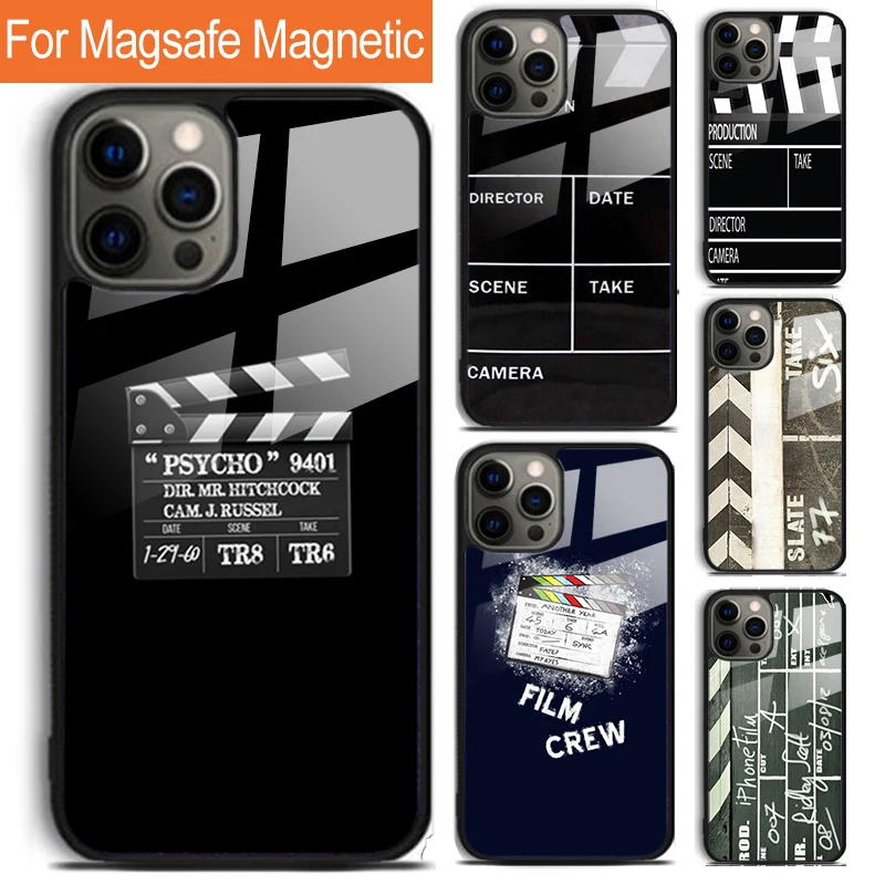 Clapper board Phone Case For iPhone 16 15 14 13 12 11 Pro Max Plus Magsafe Magnetic Wireless Charging Cover