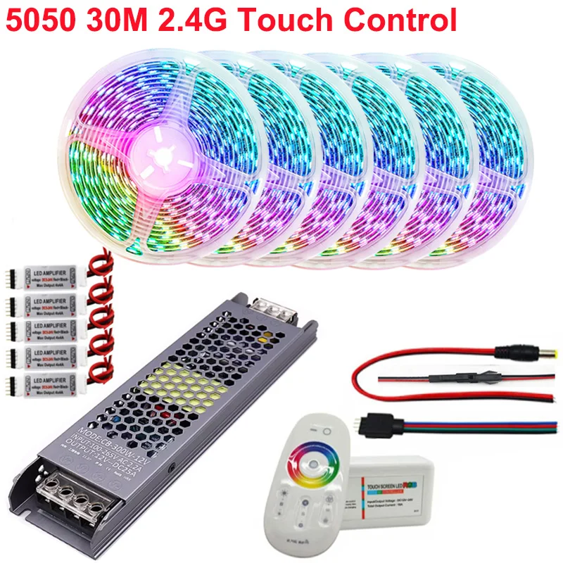 

10M 20M 30M RF Tuya Smart Phone Control WiFi LED Strip Works With Alexa Google Home DC12V 5050 Flexible RGB RGBWW For Home Decor