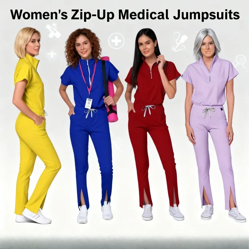 

Short-sleeved Casual New Summer Nursing Doctor Nurse Uniform Solid-colored Workwear Scrub Suit for Women