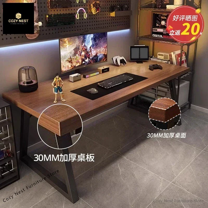 Computer desk Desktop double e-sports table Home bedroom Learning writing desk Desk Simple workbench table