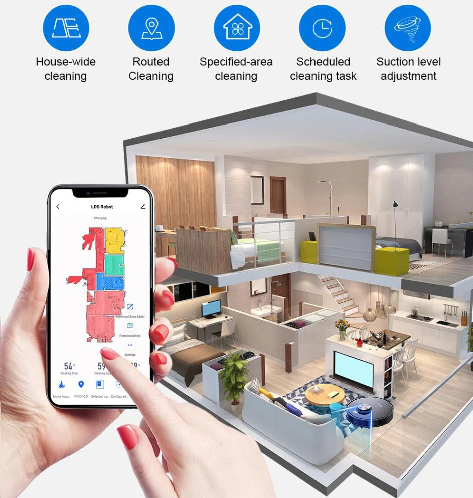 Tuya app جهاز آلي لتنظيف الأتربة حار بيع 3in1 مكنسة كهربائية روبوت الأجهزة المنزلية #5