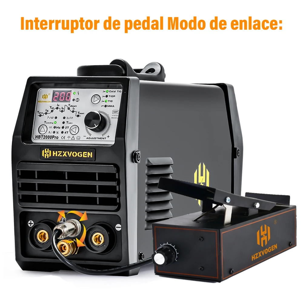 Hhzxvogen pedal de soldagem tig de 5 pinos 1k para hvt250p ac/dc 10-200 amp pedal de controle e outras máquinas de soldador com controle de 5 pinos