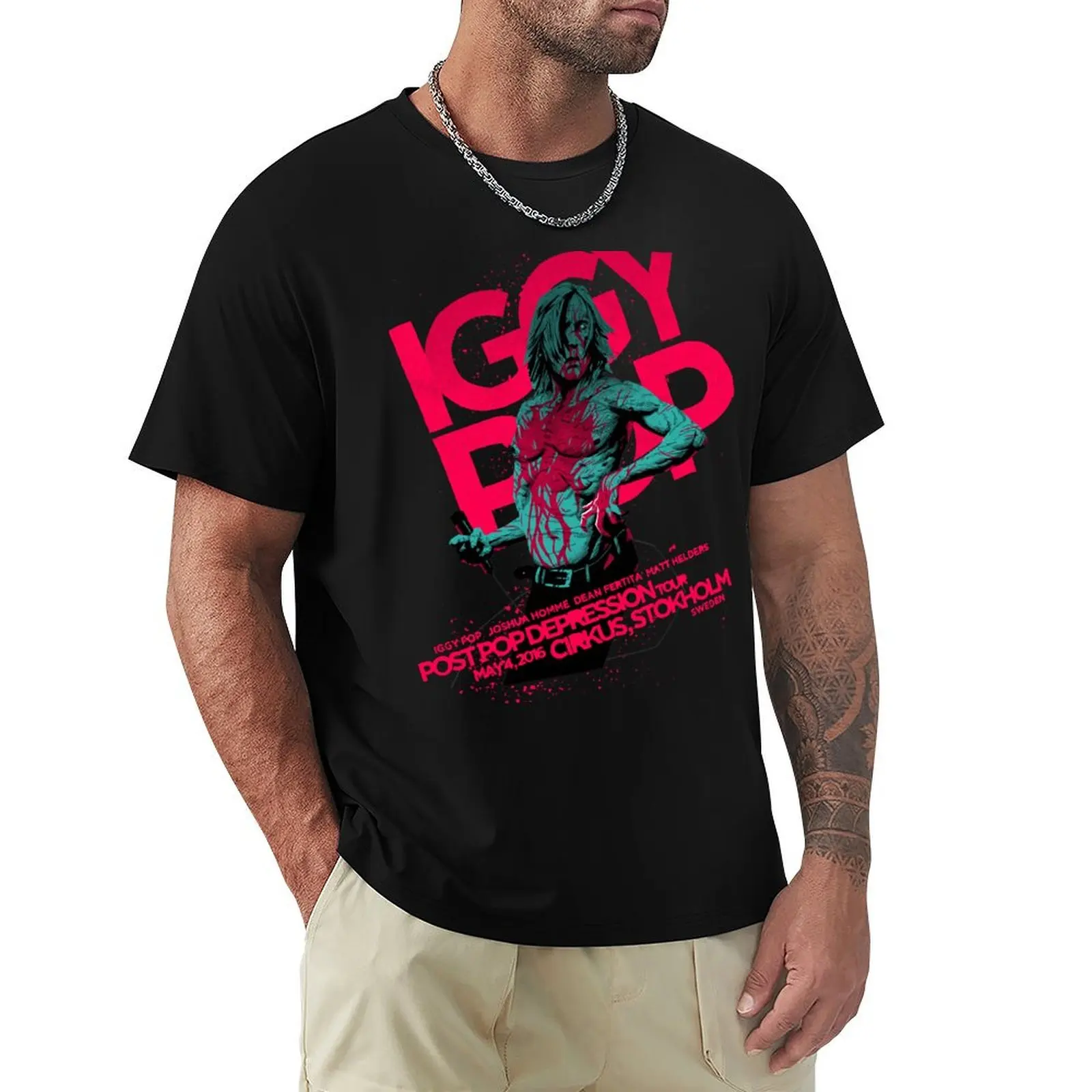 

Iggy Live T-Shirt street wear custom t shirt vintage clothes men clothing