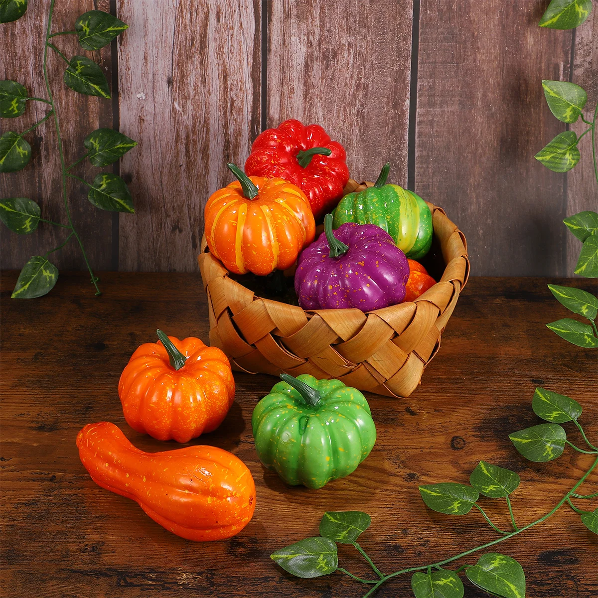 

10Pcs Halloween Artificial Foam Pumpkin Simulation Mini Pumpkin Decoration Colorful Lightweight for Party Stage