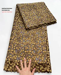 Highest Quality Korea Lace Embroidered African Nigerian Guipure Swiss Voile Cord Fabric Middle Eastern Sewing Abaya Robe Dress