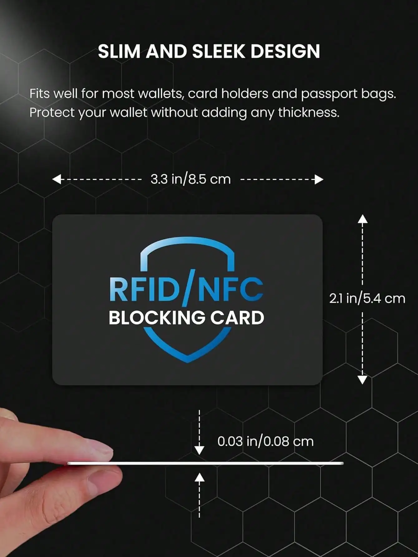 RFID Blocking Card 2 Pack, Bank Debit Credit Card Protector, Anti-Theft Contactless NFC Blocker, Entire Wallet Protection