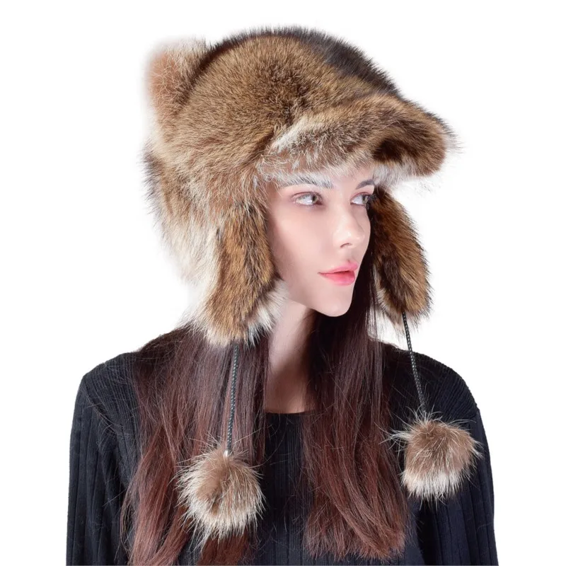 Ear-protecting hats woolen warm fur for men women children and adults