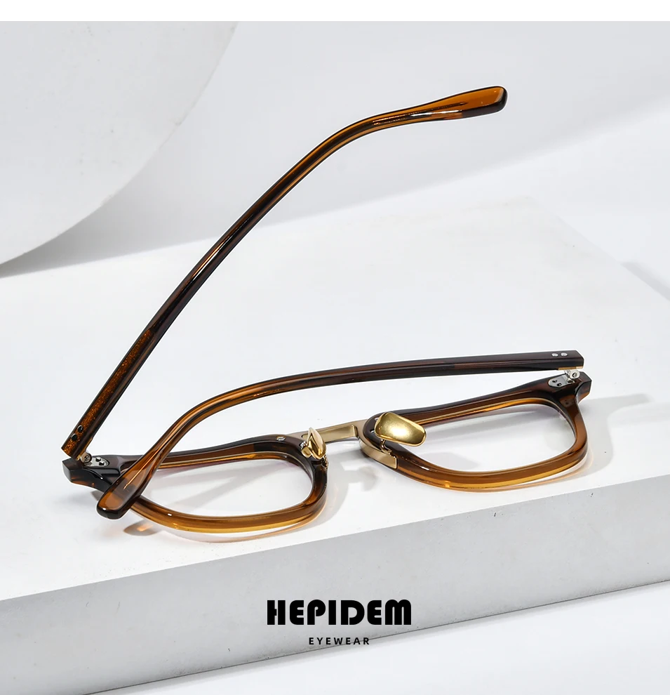 HEPIDEM Acetat Brille Rahmen Männer Marke Designer Retro quadratische Nerd Brillen japanische handgemachte Brille Vintage Brillen 9214 – Detail 2
