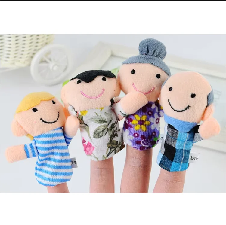 6 pcs/lot Finger Family Puppets Set Mini Plush Baby Toys Finger Puppets Educational Hand Puppet Cloth Doll Toys For Children