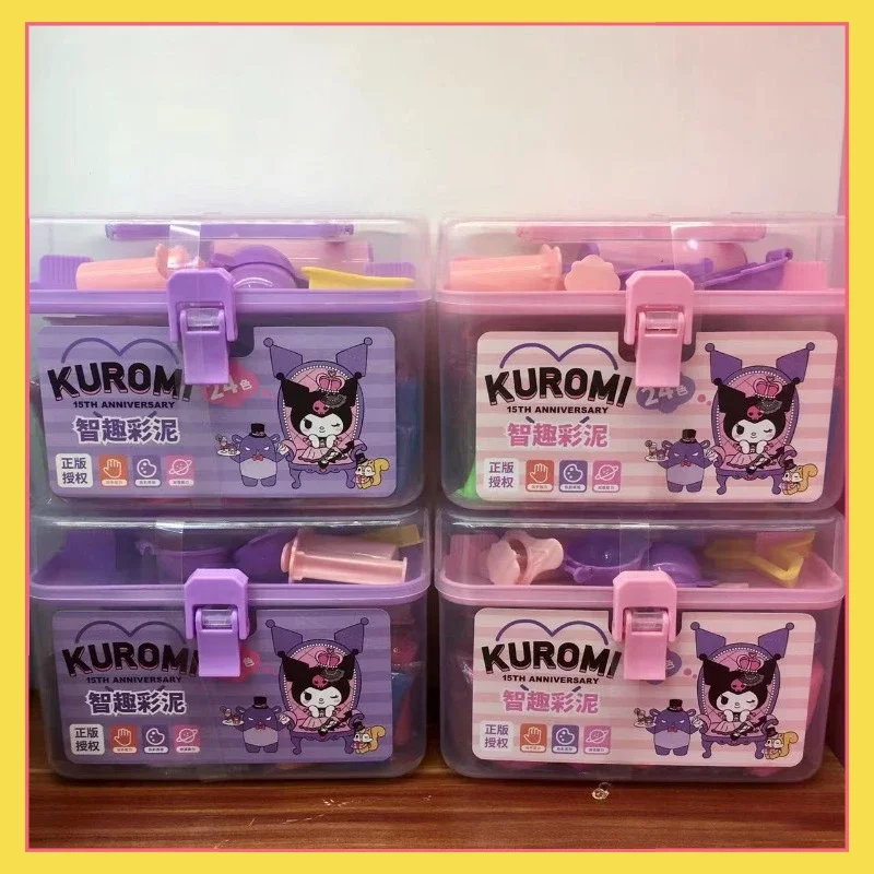 

Sanrio Kulomi colored clay for children, professional decompression, non stick, fun, safe, non-toxic, DIY, can store toys