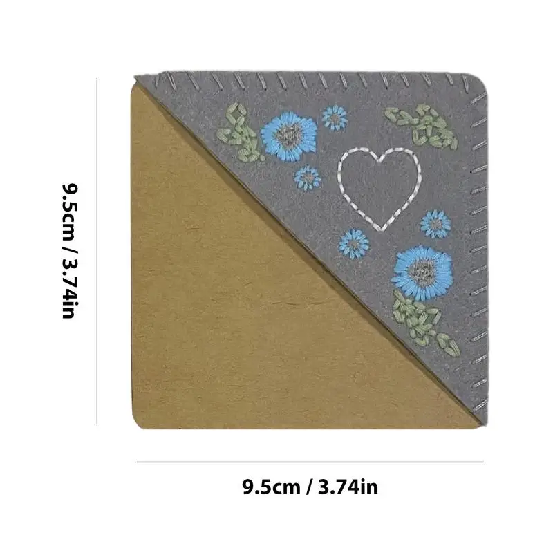 Embroidered Bookmark Corner Felt Page Mark Hand Stitched Triangle Corner Book Mark Corner Page Bookmark For Book Reading Lovers