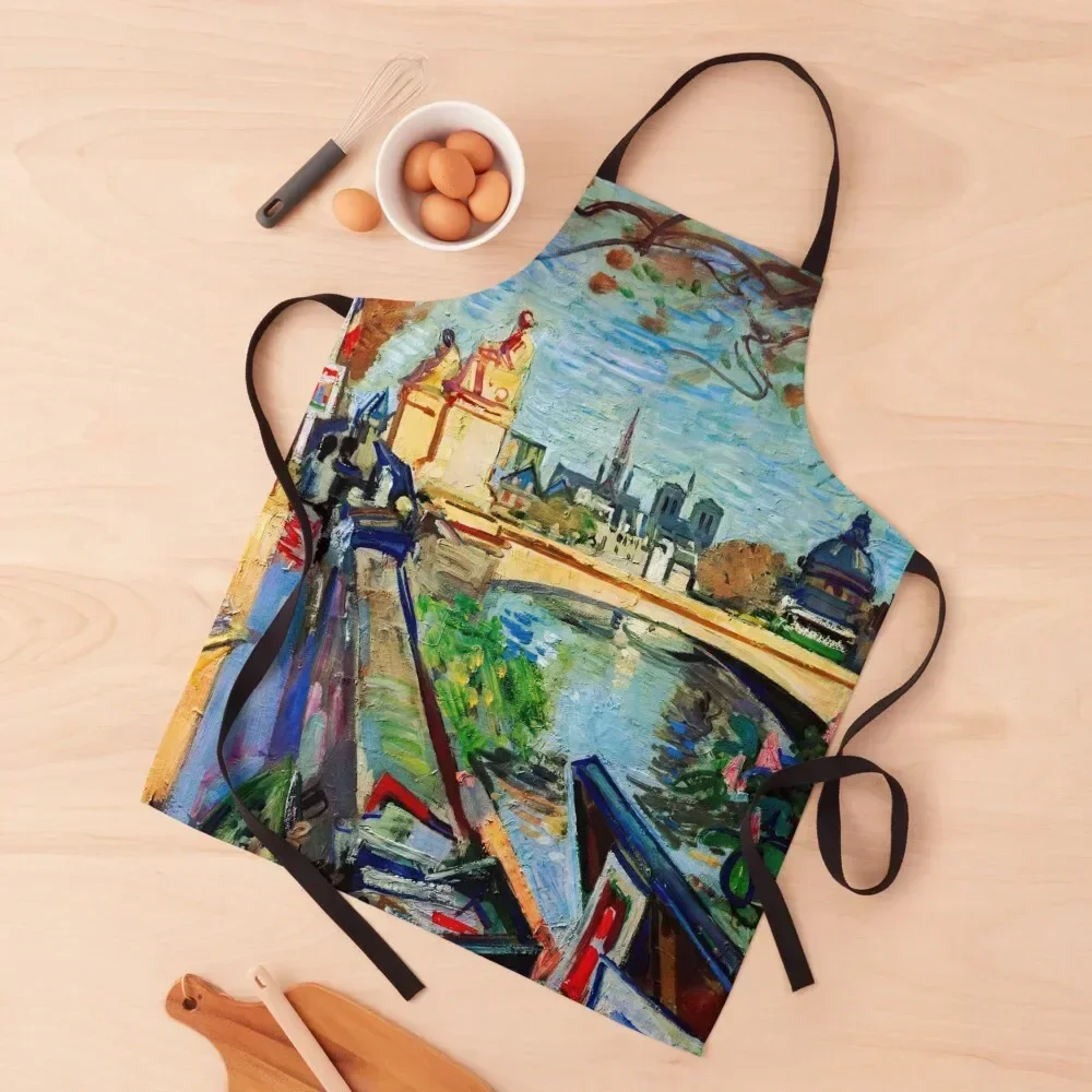 

Paris France Vintage Travel Poster Restored Apron For Cooking Kitchens For Men waiter Kitchen Special Accessories Apron
