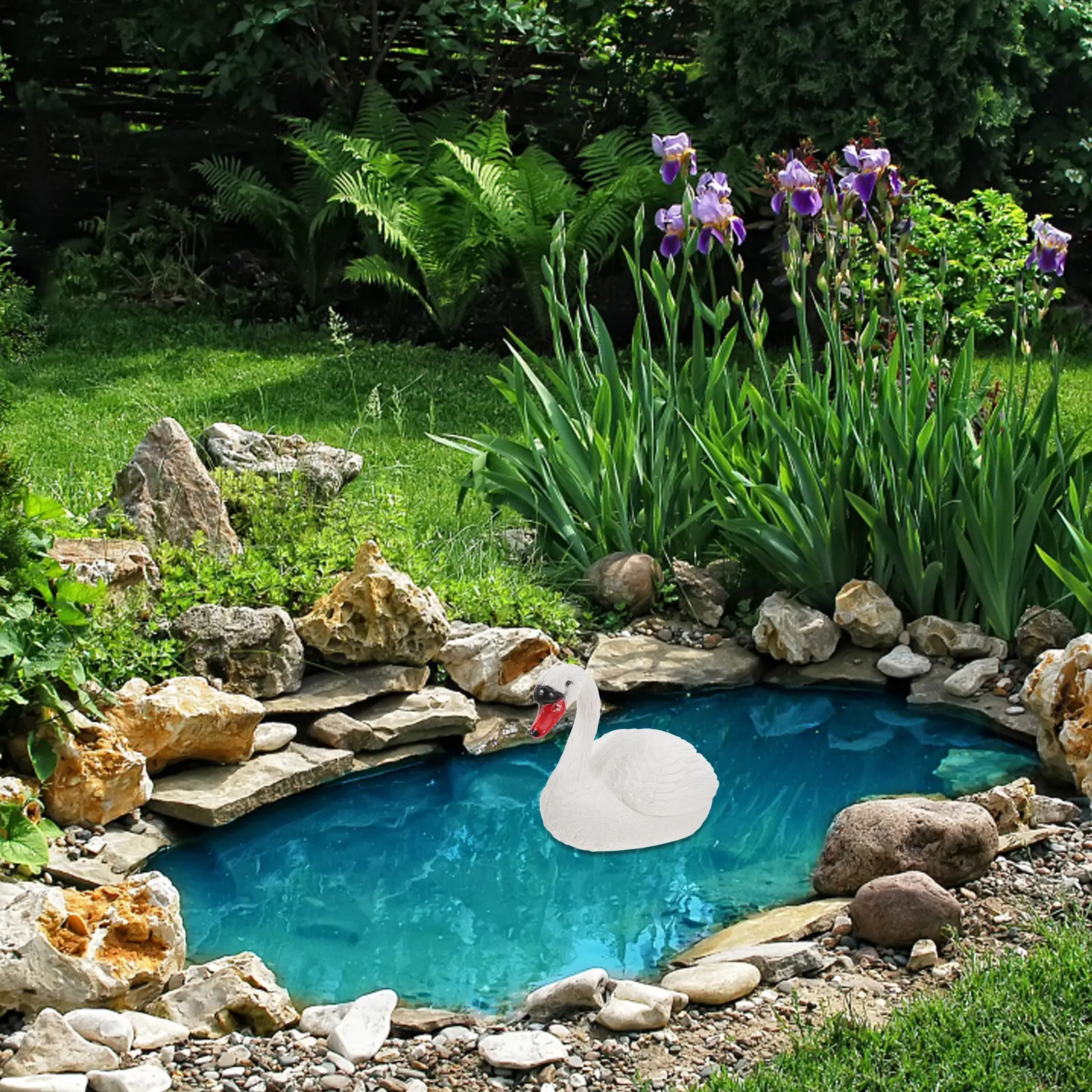 Realistic Floating Swan Decoration Lifelike Goose Outdoor Waterproof Pond Garden Yard Patio Landscape Ornament