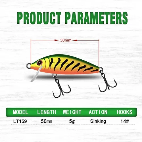 Imagen 2 del producto Señuelos de pesca hundidos Minnow Countdown Elite CDE55 50mm 5g Wobblers artificiales cebos duros corriente Crankbait aparejos de pesca de lubina